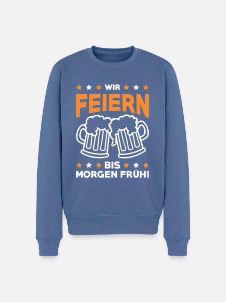 bier feiern - Männer Premium Bio Pullover - Taubenblau