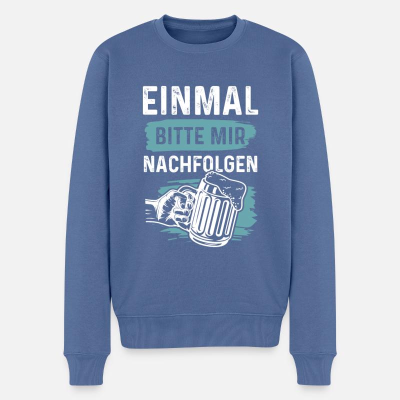 bier alkohol - Männer Premium Bio Pullover - Taubenblau
