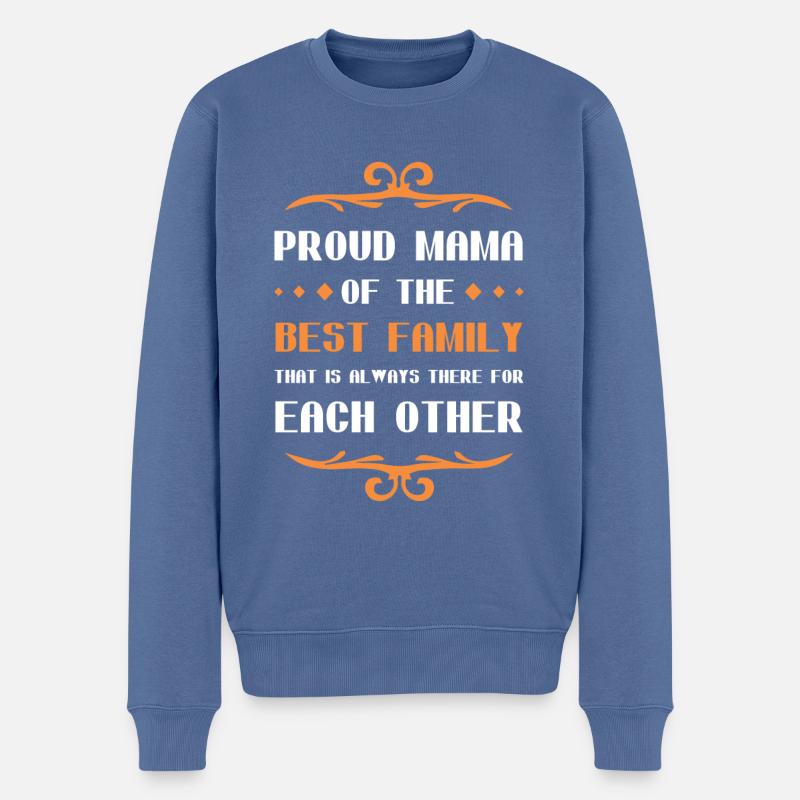 Stolze Mama Spruch Familie - Männer Premium Bio Pullover - Taubenblau