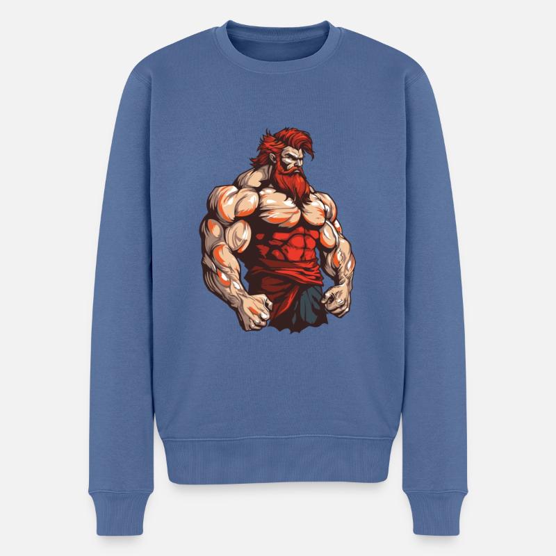 Bodybuilder Muscles Workout Gym - Pull Premium bio Homme - bleu pigeon