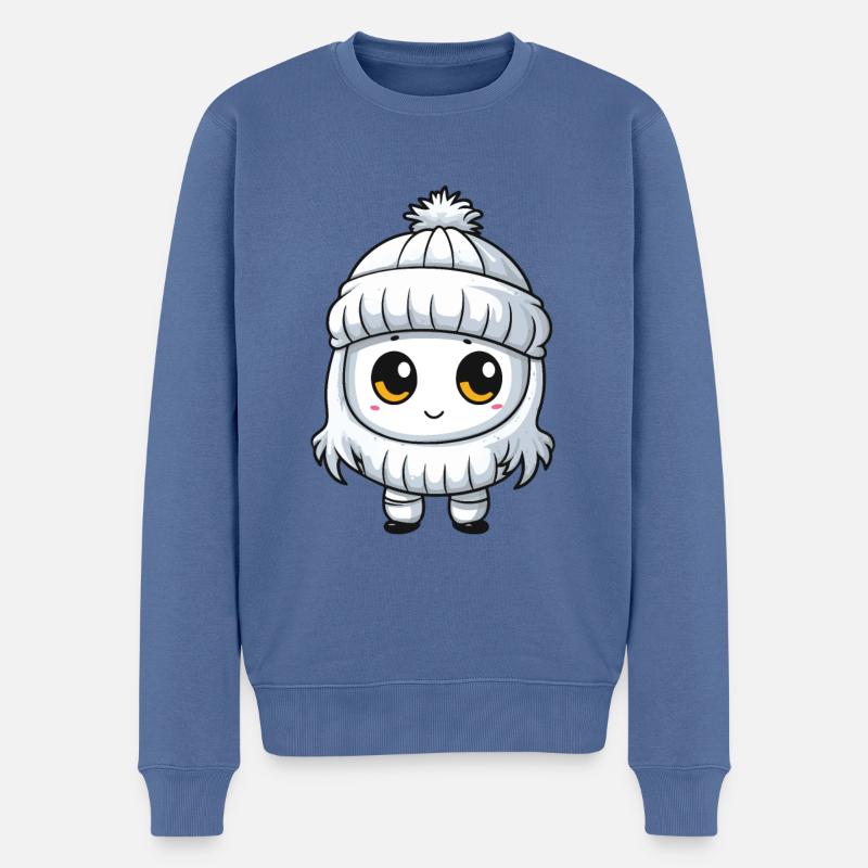 Winter Eskimo Comic Niedlich - Männer Premium Bio Pullover - Taubenblau
