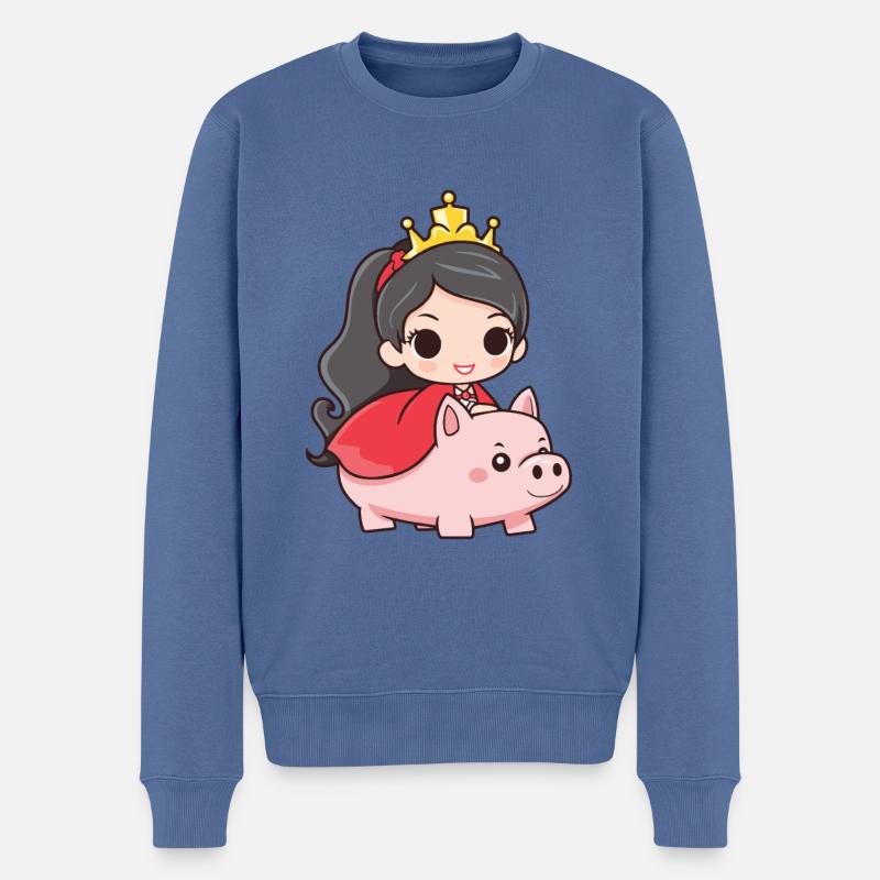 Princesse Cochon Conte de fées - Pull Premium bio Homme - bleu pigeon