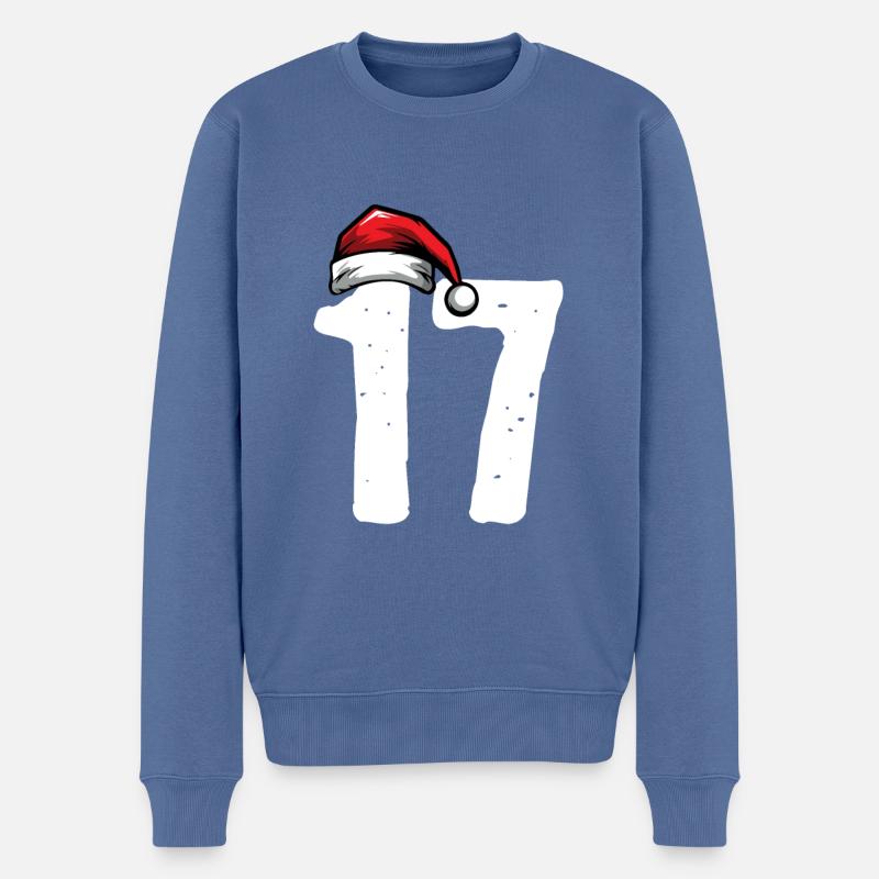 17 Numéro Noël - Pull Premium bio Homme - bleu pigeon
