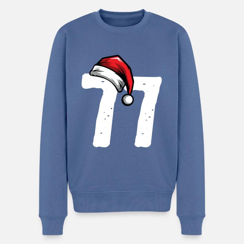 77 Numéro Noël - Pull Premium bio Homme - bleu pigeon
