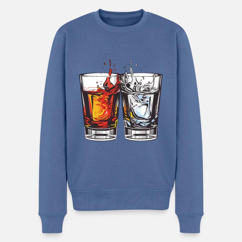 Tequila Glas - Männer Premium Bio Pullover - Taubenblau