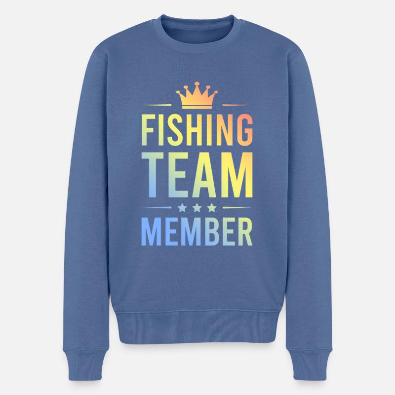 Fishing Team Bunt - Männer Premium Bio Pullover - Taubenblau