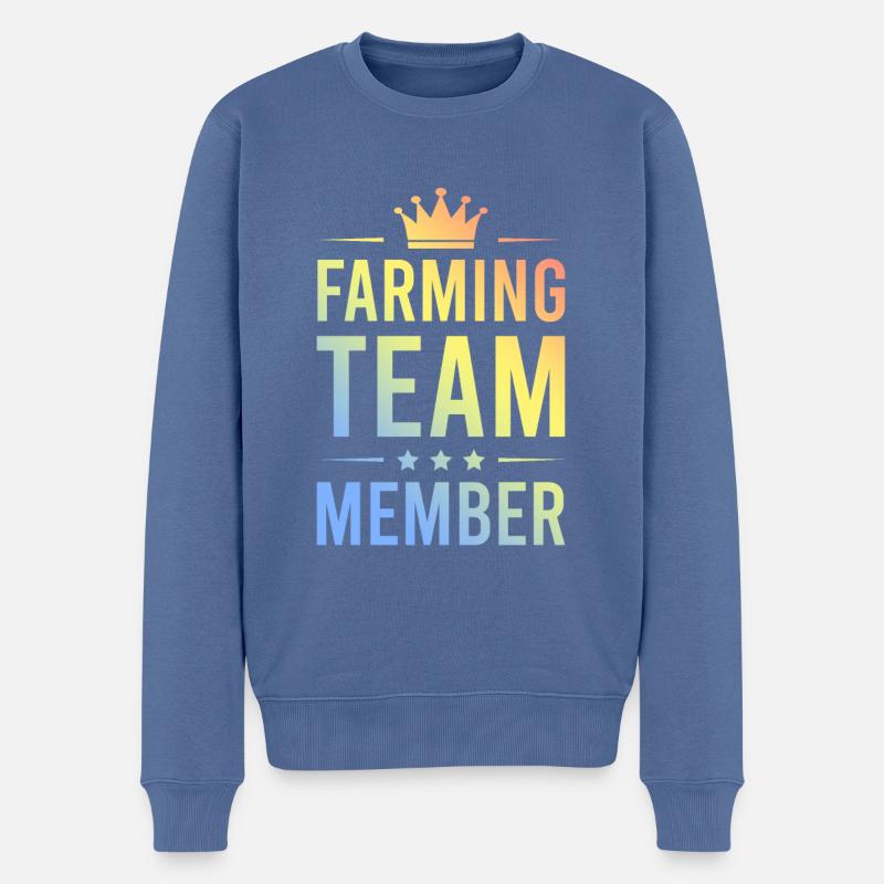 Farming Team Bunt - Männer Premium Bio Pullover - Taubenblau