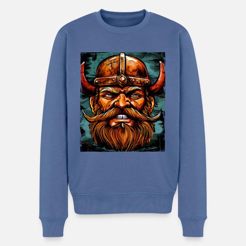 Wikinger Krieger Valhalla Odin - Männer Premium Bio Pullover - Taubenblau