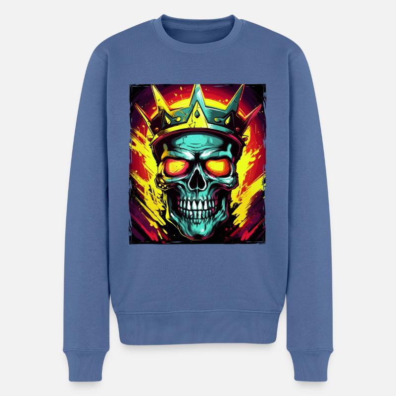 Couronne de Roi Crâne - Pull Premium bio Homme - bleu pigeon