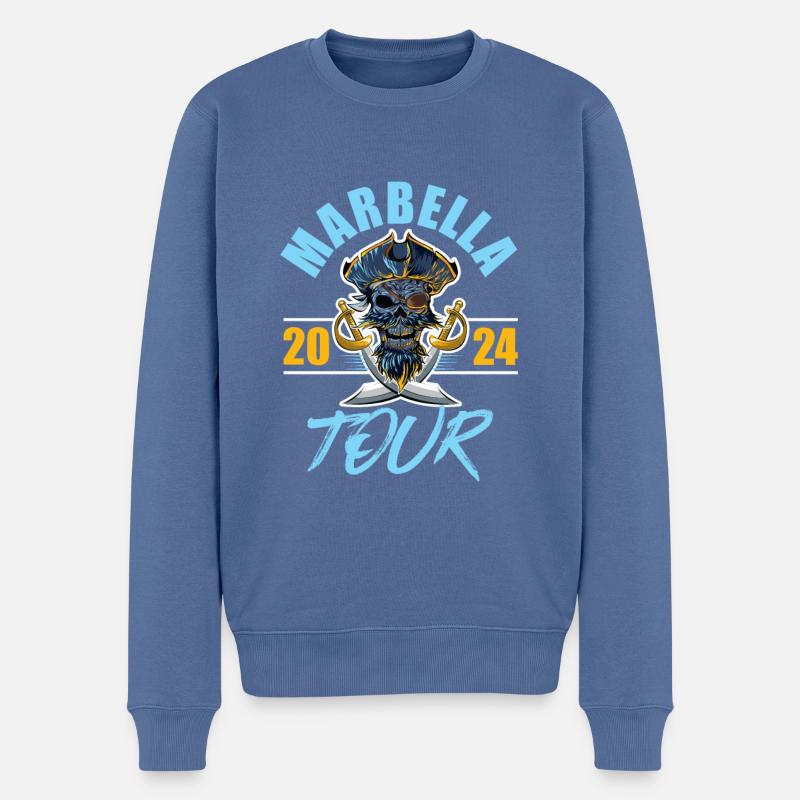 Marbella 2024 Squelette - Pull Premium bio Homme - bleu pigeon
