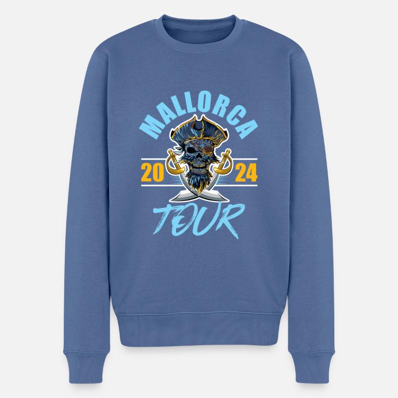 Mallorca 2024 Skelett - Männer Premium Bio Pullover - Taubenblau