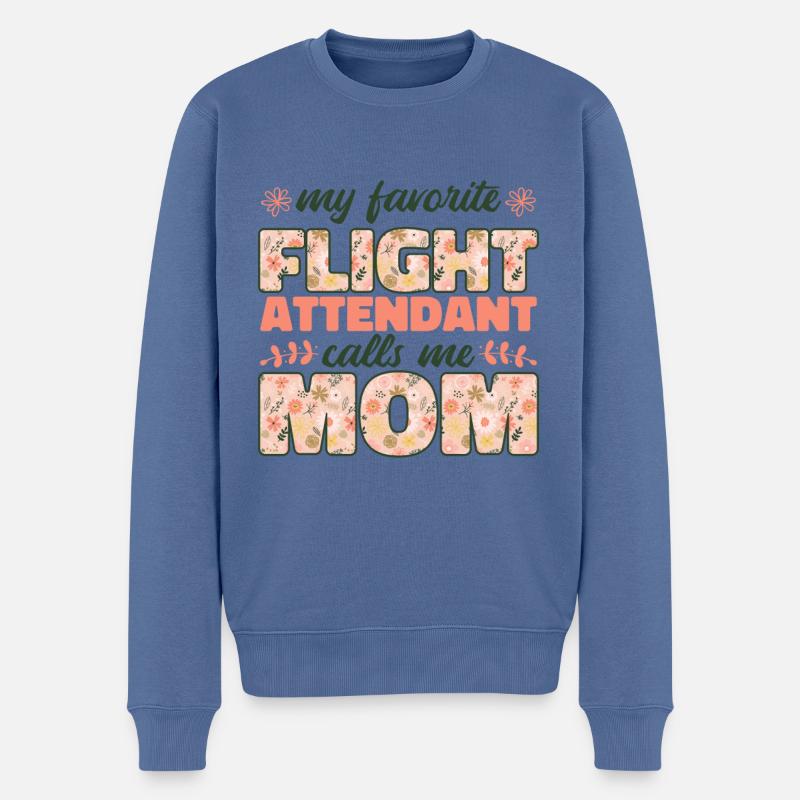 Stewardess Flugbegleiter flugbegleiterin Geschenk - Männer Premium Bio Pullover - Taubenblau