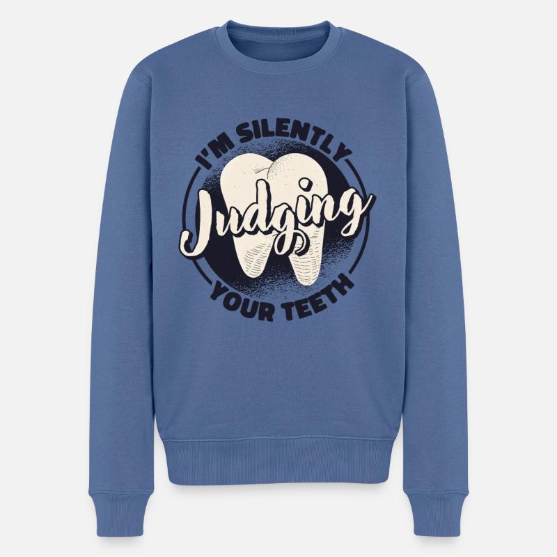 Dentiste Dentiste - Pull Premium bio Homme - bleu pigeon