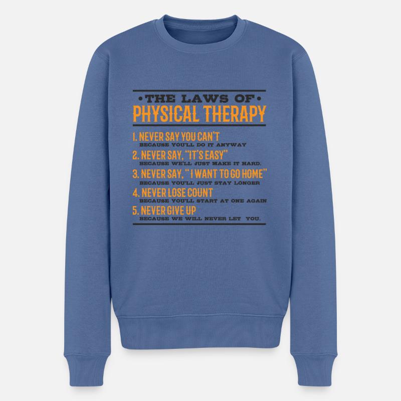 Physio Physiotherapie Physiotherapeut Beruf - Männer Premium Bio Pullover - Taubenblau