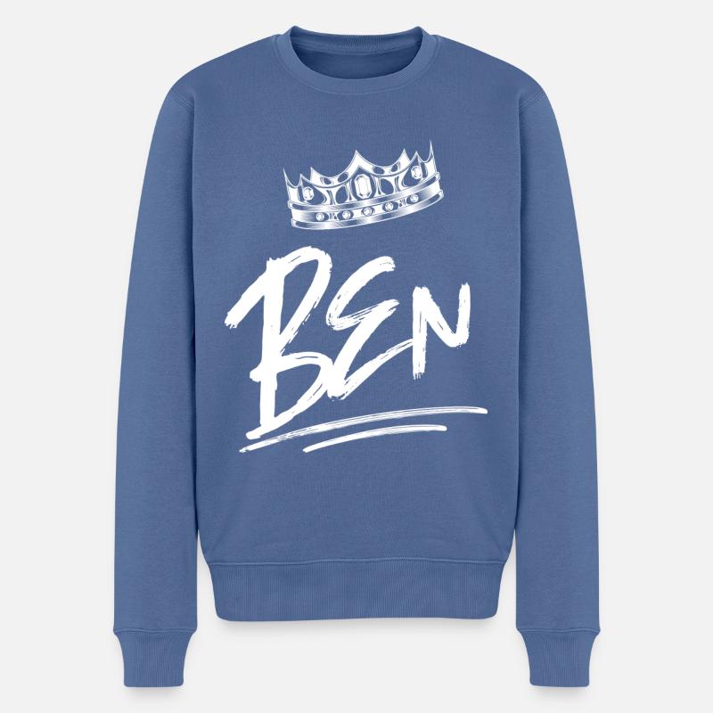 Benoît - Pull Premium bio Homme - bleu pigeon