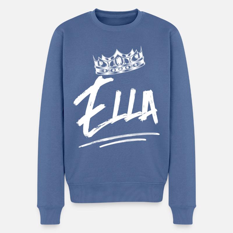 Ella - Männer Premium Bio Pullover - Taubenblau