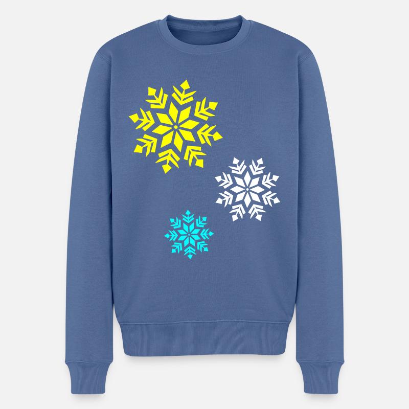 Flocon de neige d’hiver - Pull Premium bio Homme - bleu pigeon