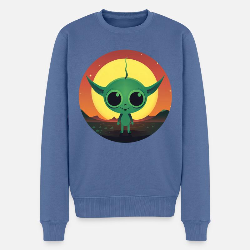 Coucher de soleil extraterrestre - Pull Premium bio Homme - bleu pigeon