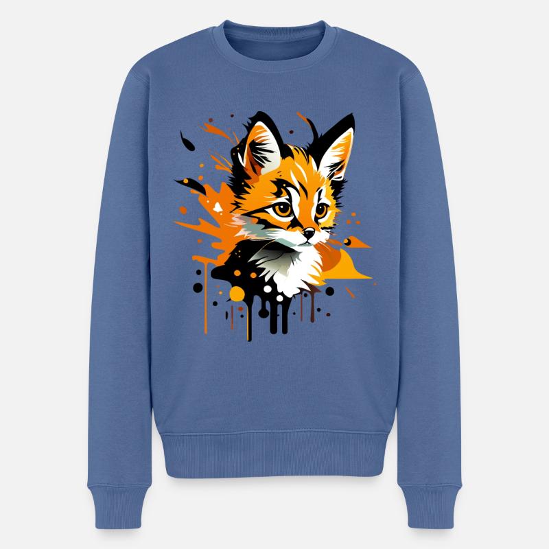 Chaton, Chat - Pull Premium bio Homme - bleu pigeon