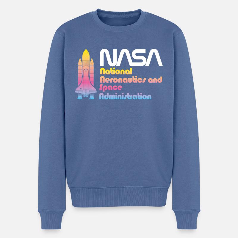 NASA National Aeronautics And Space Administration - Pull Premium bio Homme - bleu pigeon
