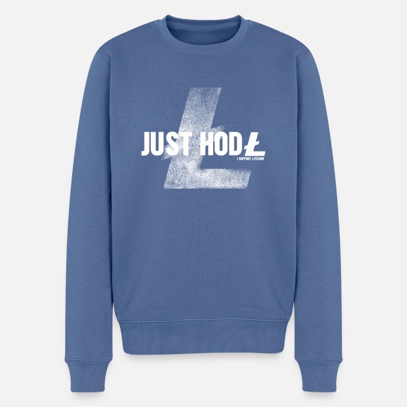 Litecoin "Just Hold" - Männer Premium Bio Pullover - Taubenblau