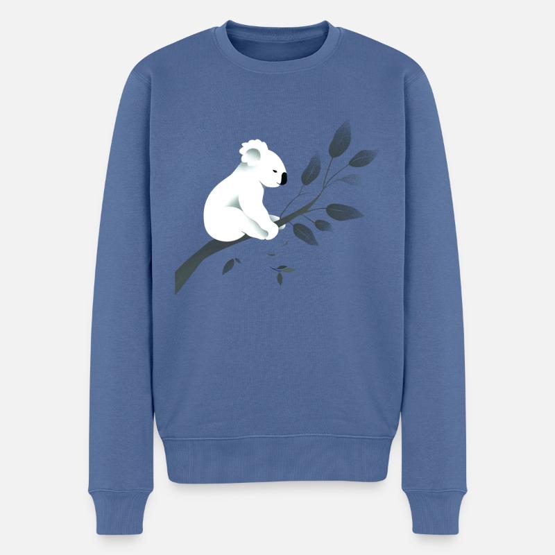 Koala sur une branche - Pull Premium bio Homme - bleu pigeon