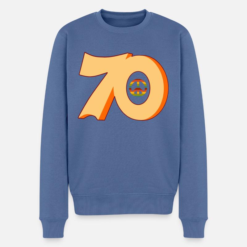 Logo der 70er Jahre - Männer Premium Bio Pullover - Taubenblau