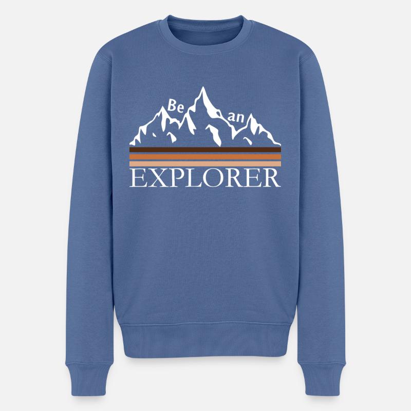 Explorateur - Pull Premium bio Homme - bleu pigeon