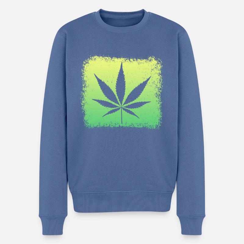 Kiffen Weed Ganja - Männer Premium Bio Pullover - Taubenblau