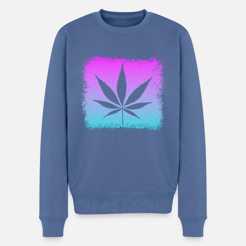 Kiffen - Männer Premium Bio Pullover - Taubenblau