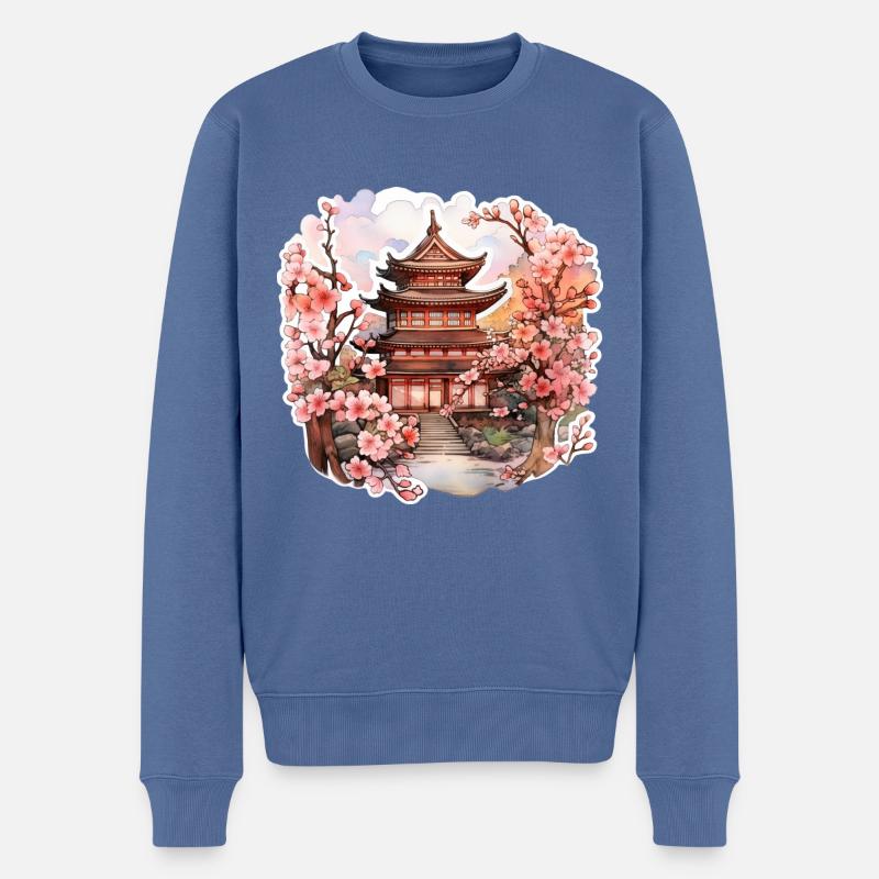 Japan - Männer Premium Bio Pullover - Taubenblau