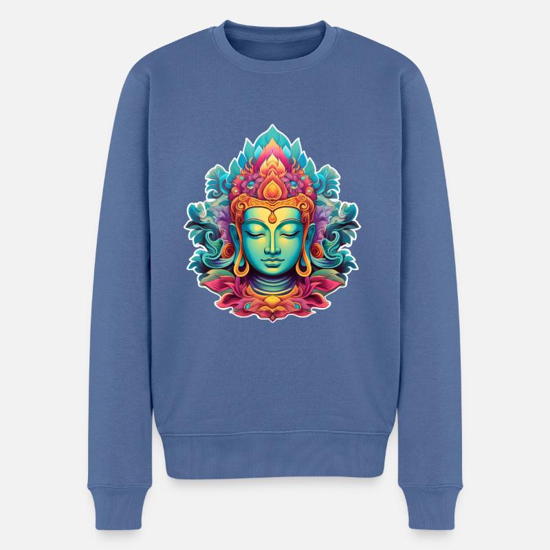 InnerPeaceWear - Männer Premium Bio Pullover - Taubenblau