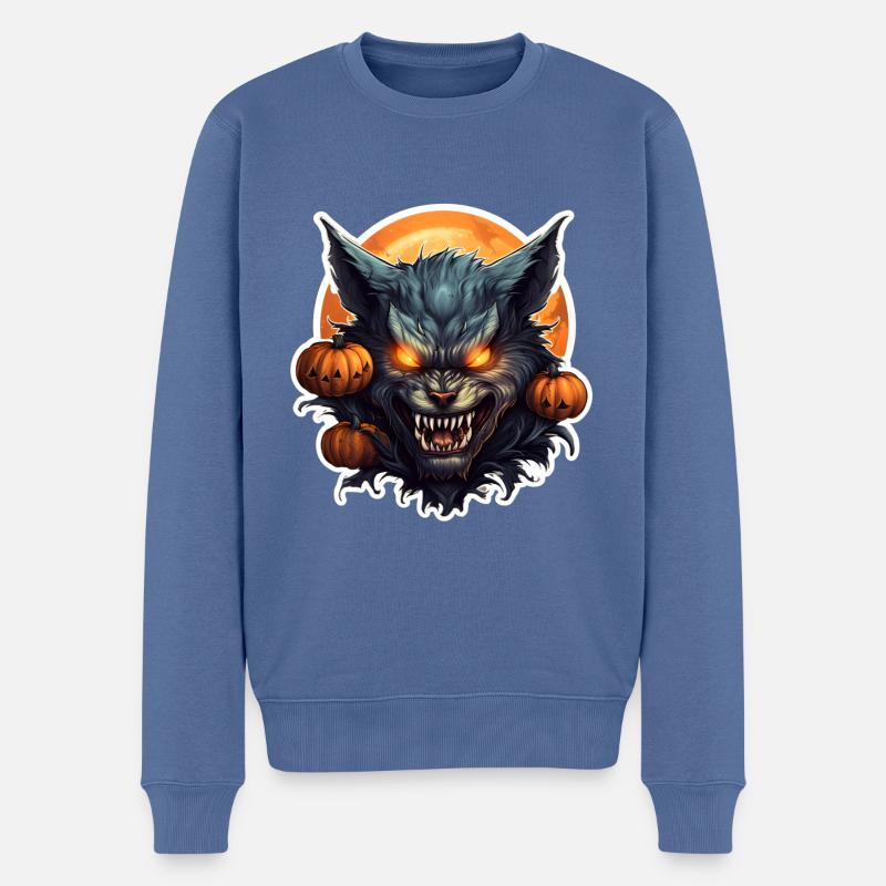 Werwolf - Männer Premium Bio Pullover - Taubenblau