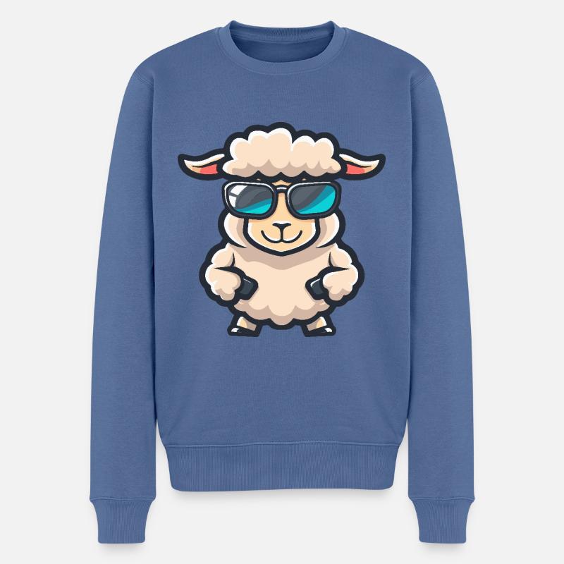 Bande dessinée cool de mouton - Pull Premium bio Homme - bleu pigeon