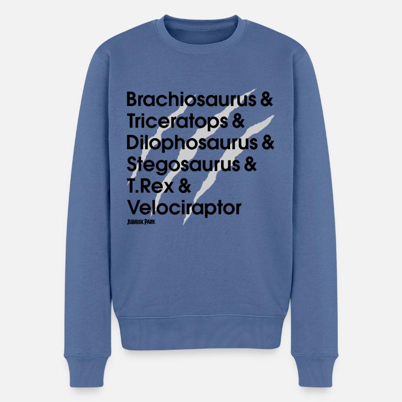 Jurassic Park Dinosaurier Namen Latein - Männer Premium Bio Pullover - Taubenblau