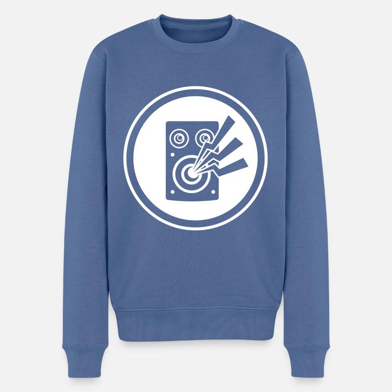 Boxen musik symbol - Männer Premium Bio Pullover - Taubenblau
