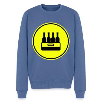 Bierflasche Kiste - Männer Premium Bio Pullover - Taubenblau - Vorne - Nico (187cm)