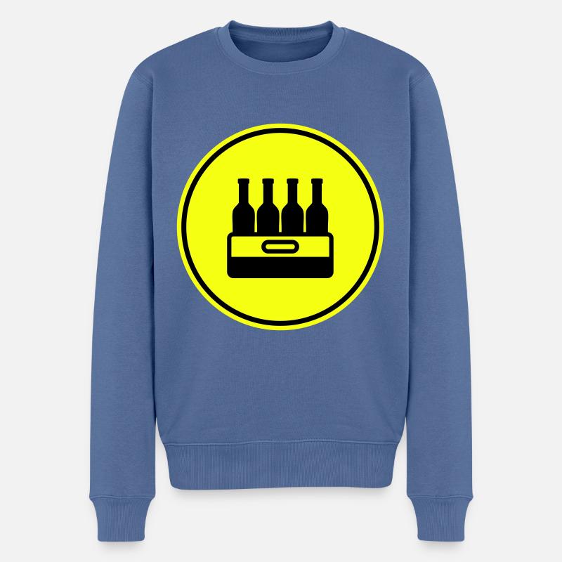 Caisse de bouteille de bière - Pull Premium bio Homme - bleu pigeon