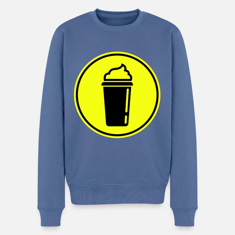 Kaffee Icon - Männer Premium Bio Pullover - Taubenblau