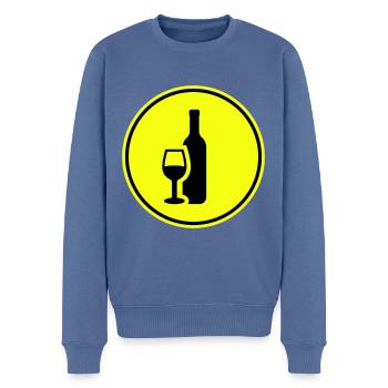Icône du vin - Pull Premium bio Homme - bleu pigeon - Devant - Nico (187cm)