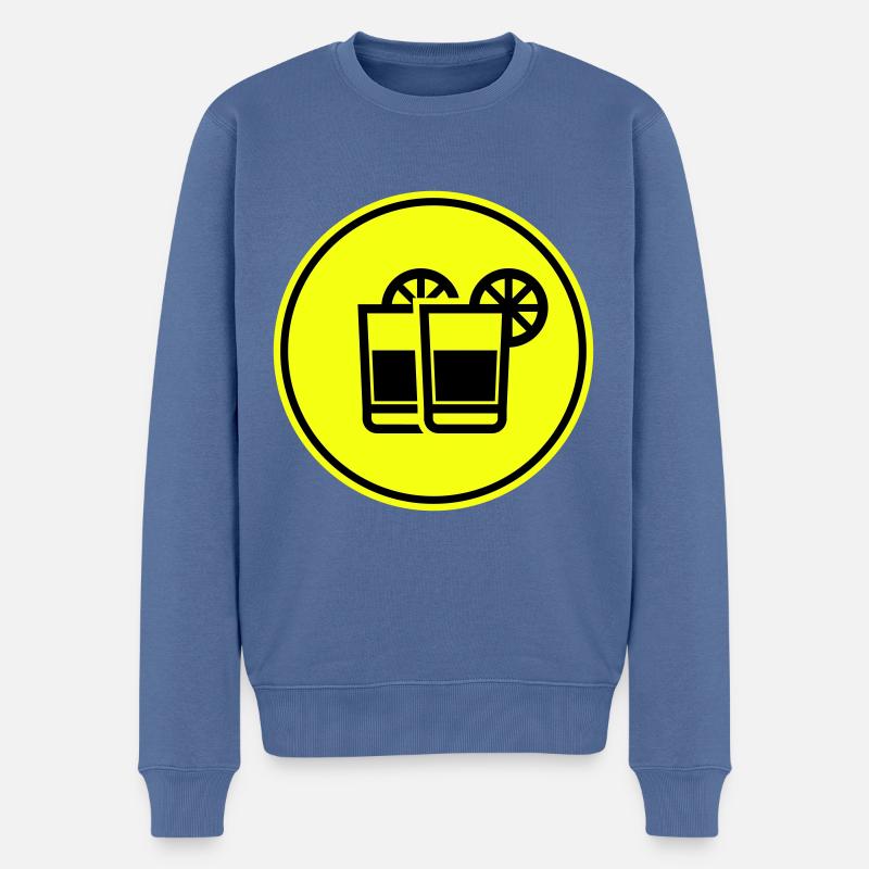 Cocktail Icon - Männer Premium Bio Pullover - Taubenblau