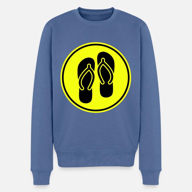 Badelatschen icon - Männer Premium Bio Pullover - Taubenblau