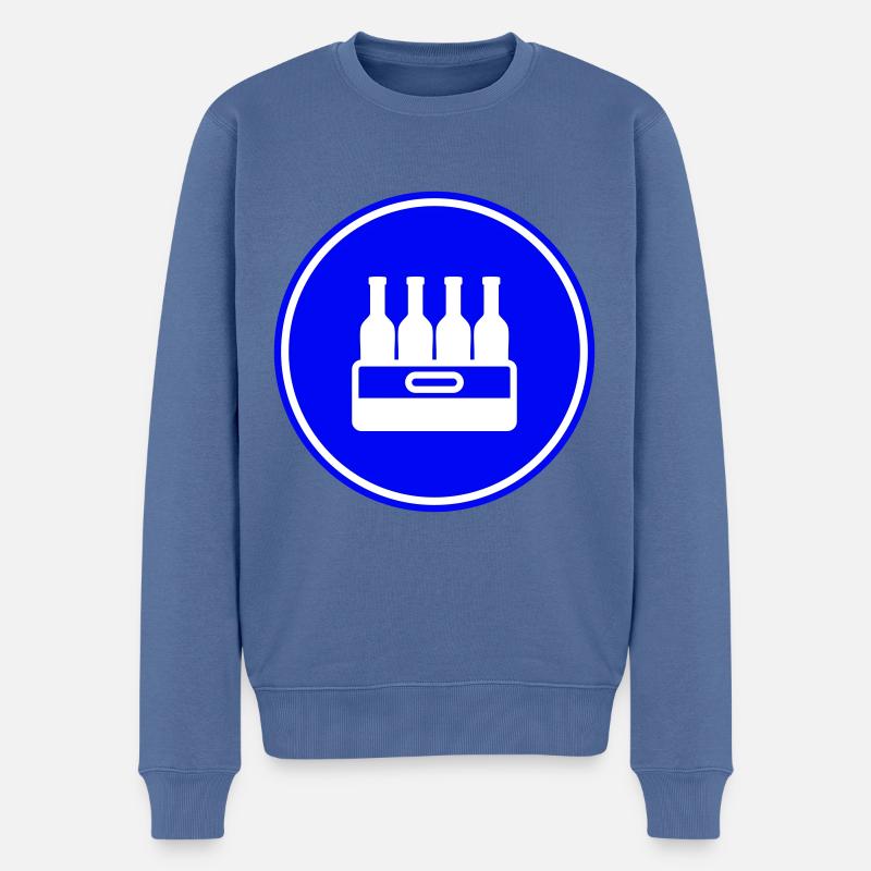 Caisse de bouteille de bière - Pull Premium bio Homme - bleu pigeon