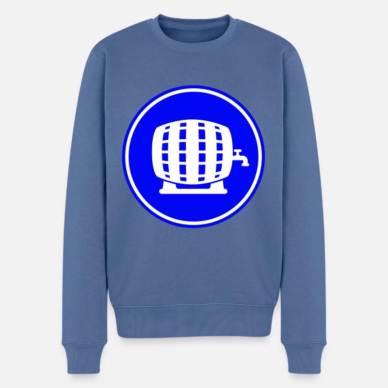 Bierfass - Männer Premium Bio Pullover - Taubenblau