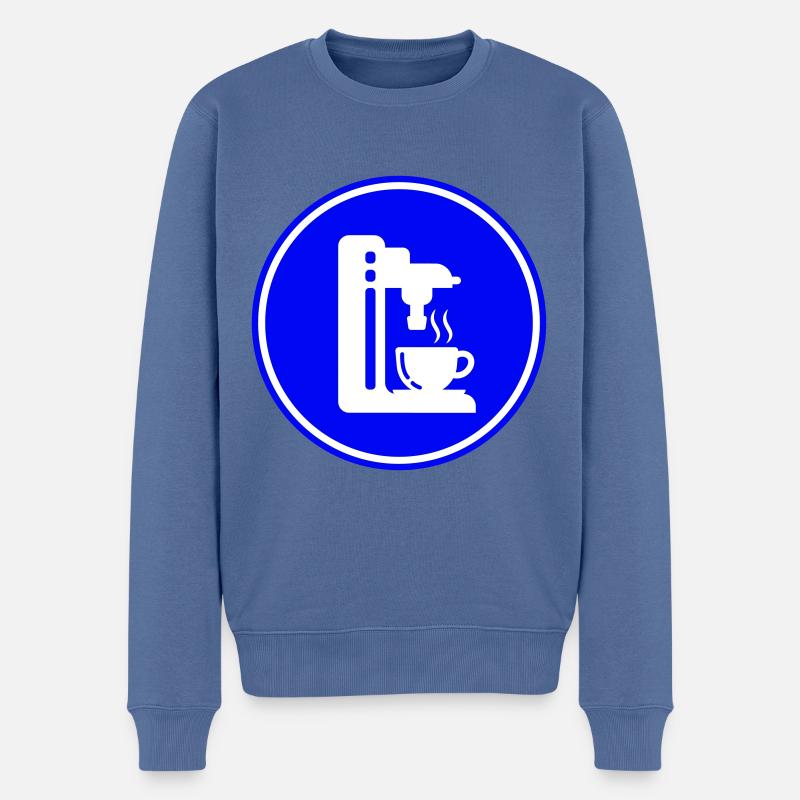 Symbole de machine à café - Pull Premium bio Homme - bleu pigeon