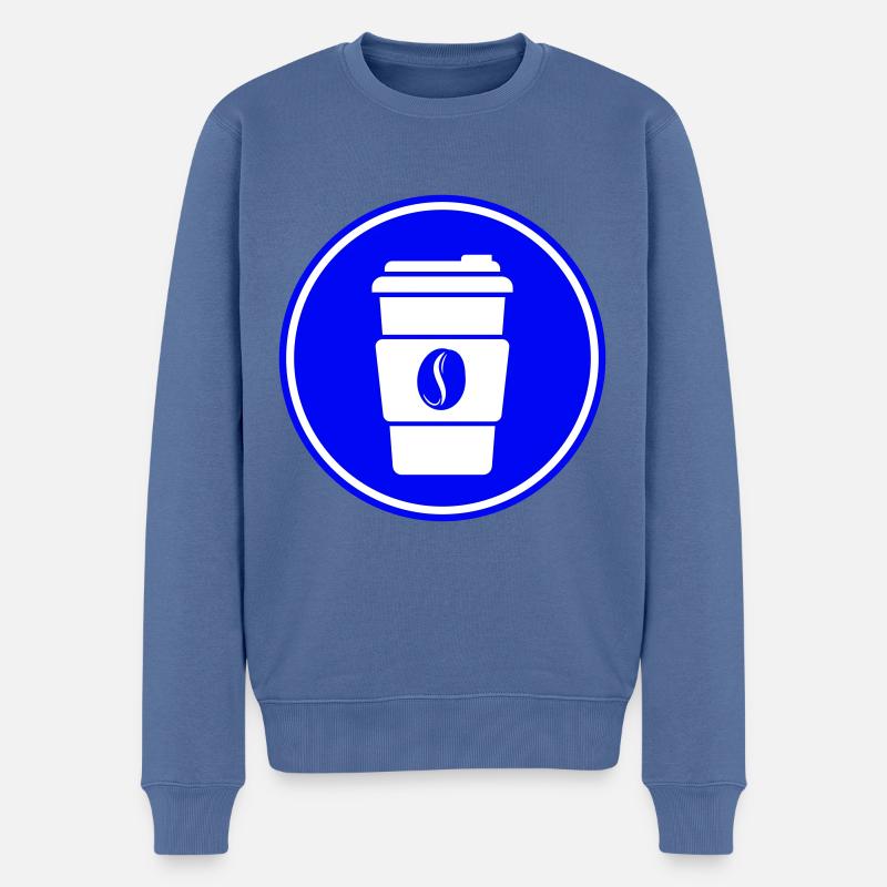 Symbole du café - Pull Premium bio Homme - bleu pigeon