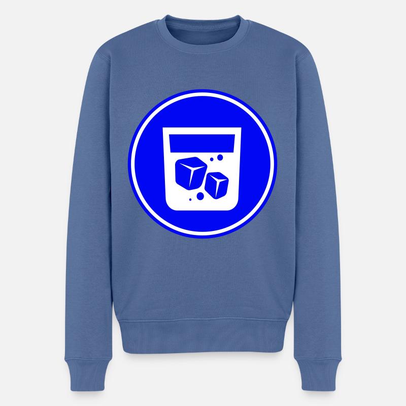Whisky Icon - Männer Premium Bio Pullover - Taubenblau