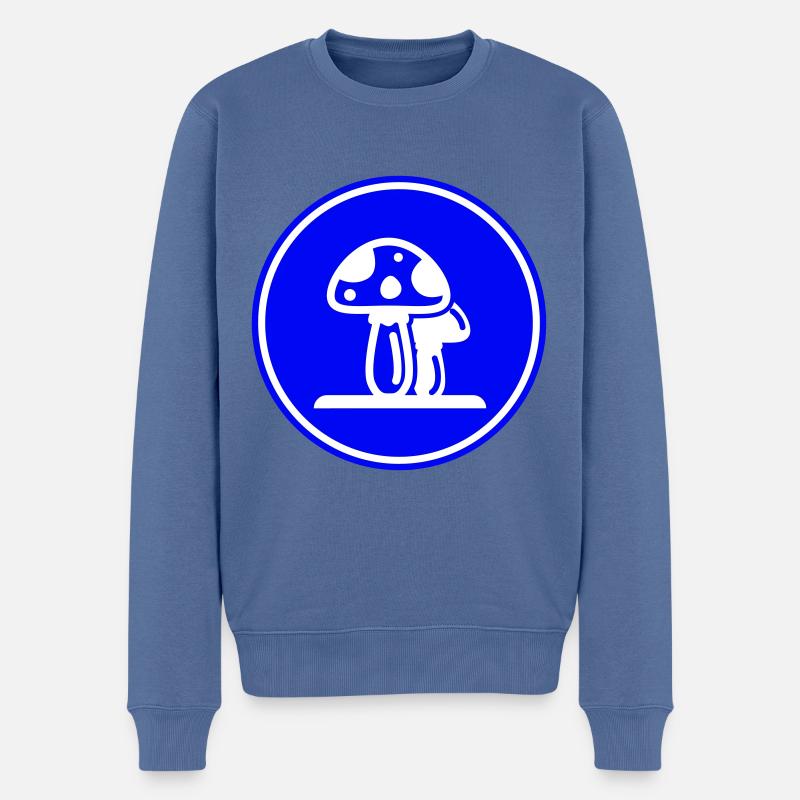 Pilze Symbol - Männer Premium Bio Pullover - Taubenblau