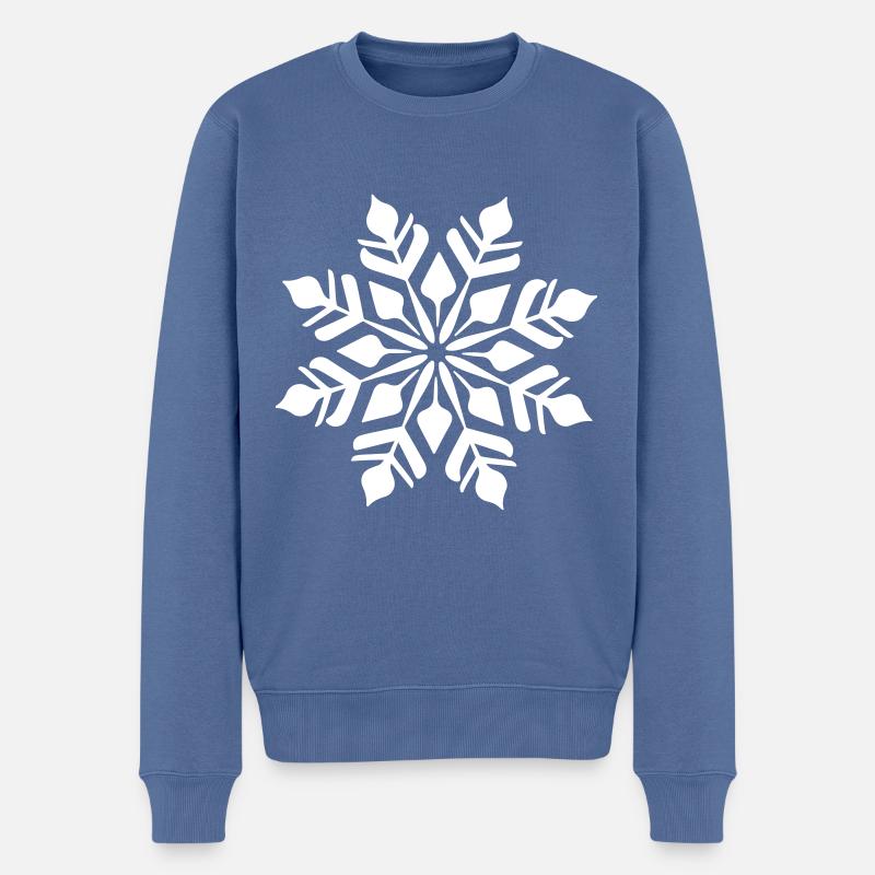 Schneeflocke Icon Winter - Männer Premium Bio Pullover - Taubenblau