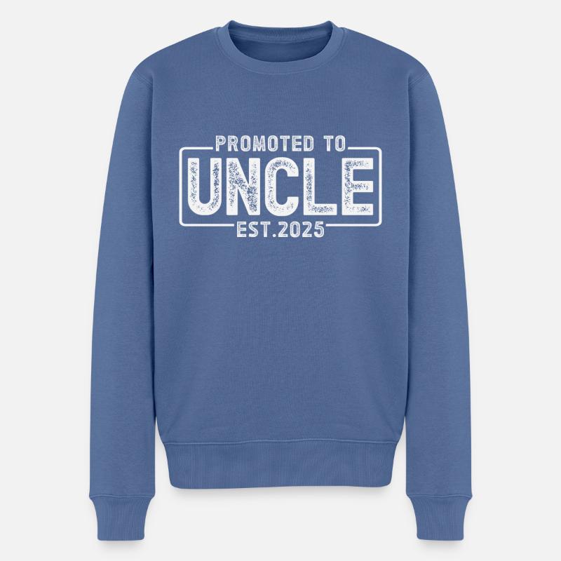 Promotion au rang d’oncle 2025 - Pull Premium bio Homme - bleu pigeon